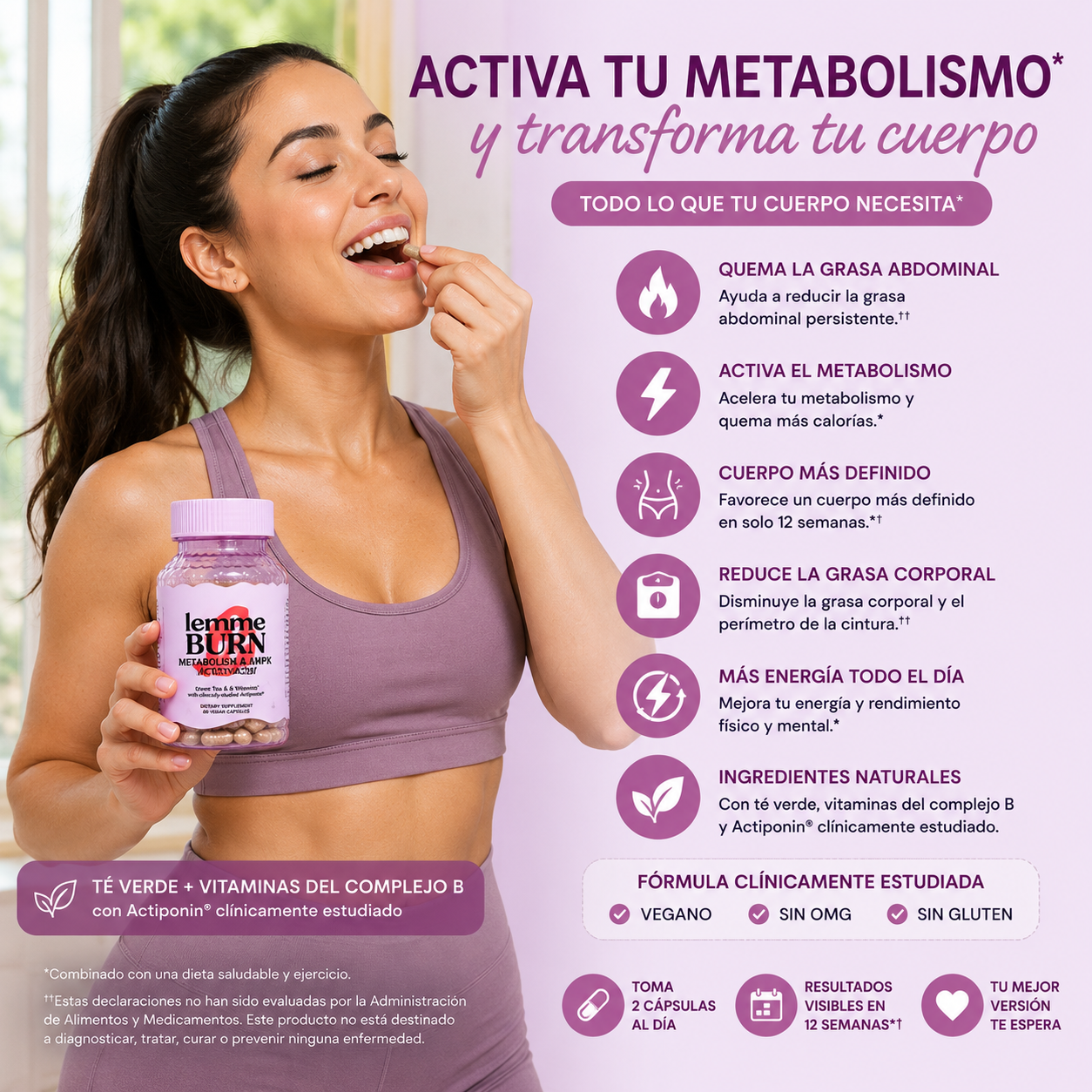 Lemme Burn: Quema grasa abdominal y activa tu metabolismo.